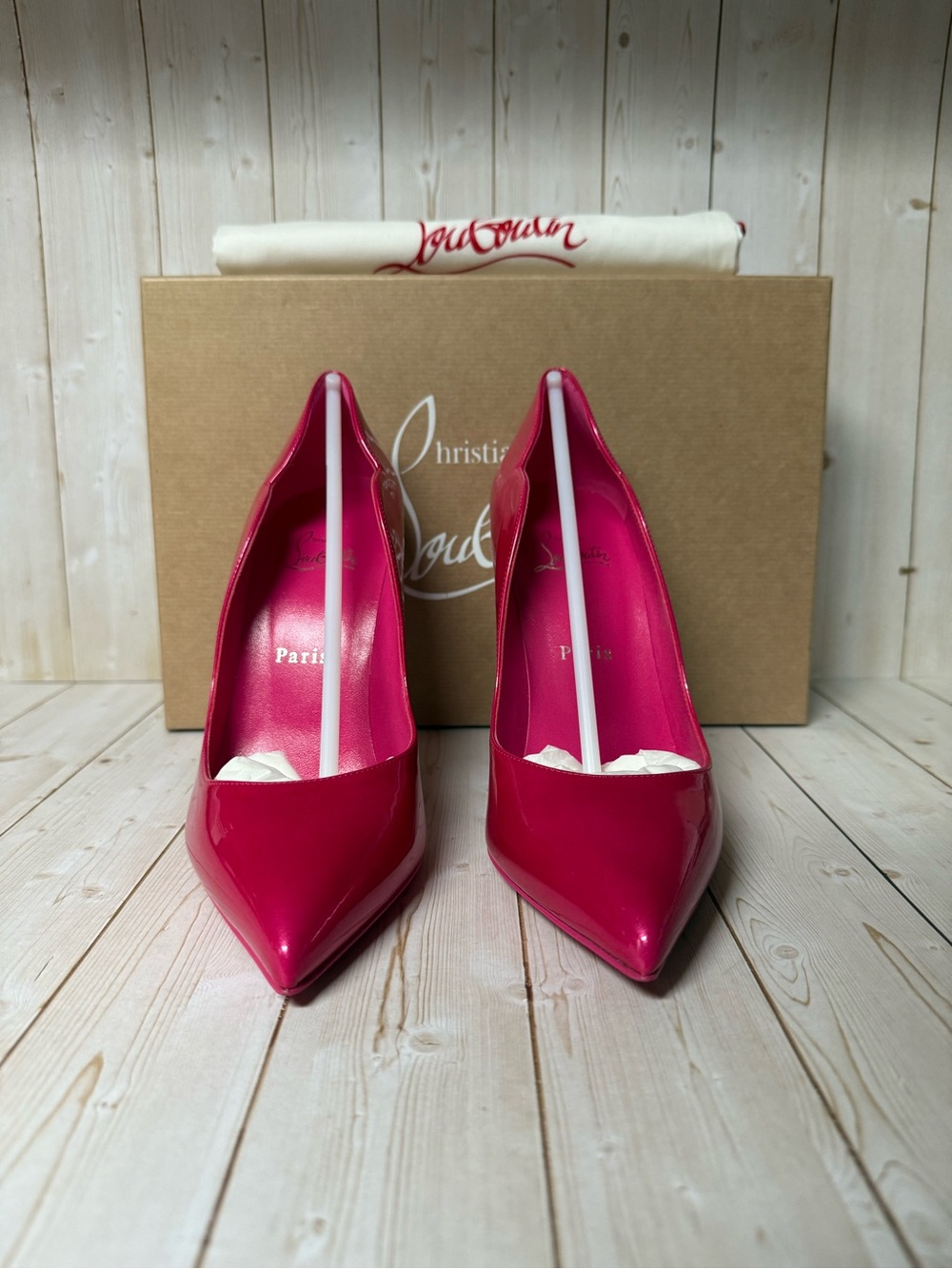 Christian Louboutin Hot Chick Patent Leather Pump Pinup Pink Sz 39 / 9 - Picture 5 of 13
